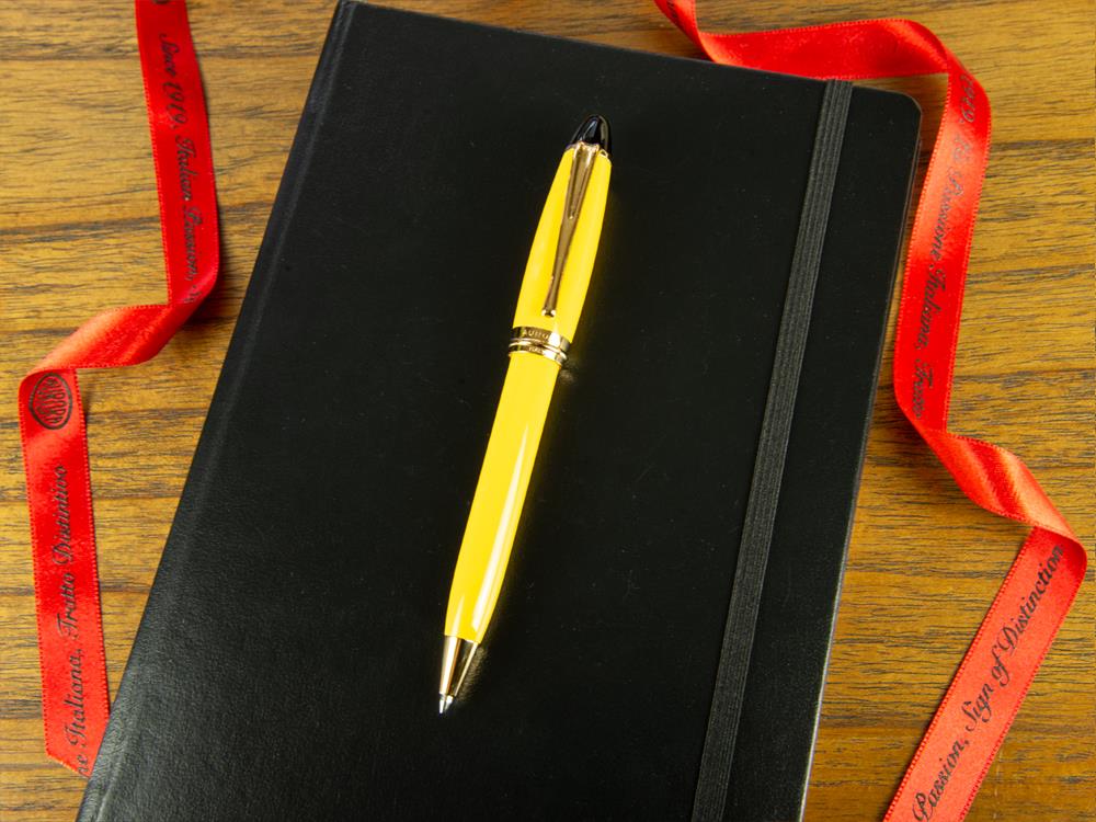 Aurora Ipsilon Ballpoint pen, Yellow Resin, Gold trim, B31Y