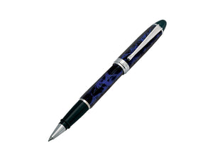 Aurora Ipsilon Blue Night Rollerball pen, Lacquer, Chrome Trim, Blue, B73-CB