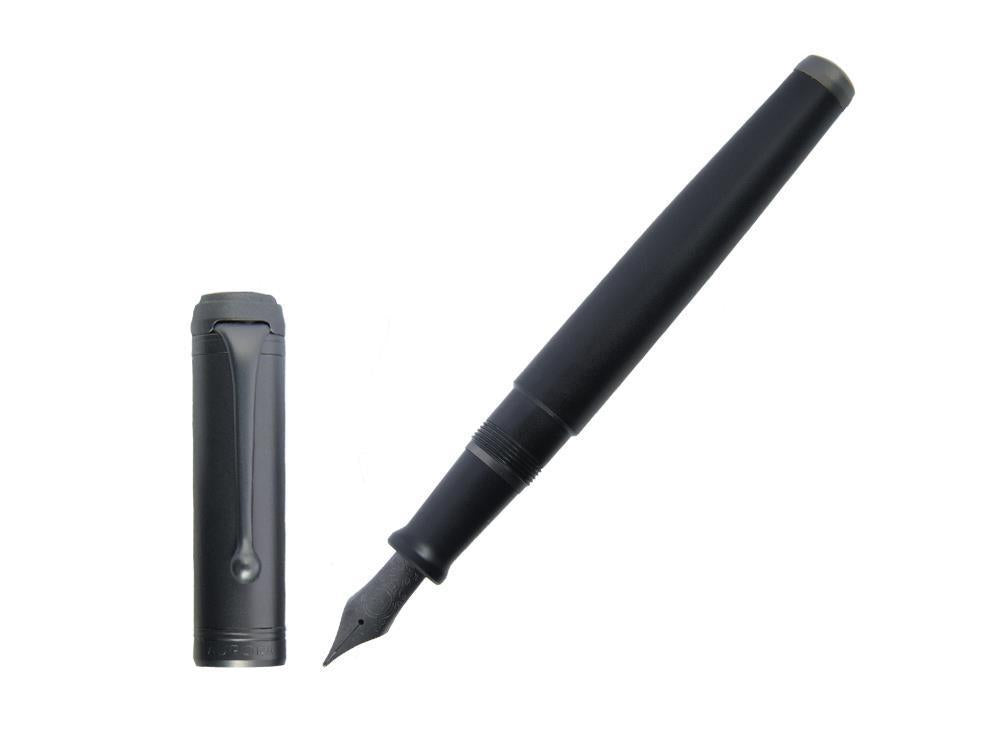 Aurora Talentum Big Full Metal Black Fountain Pen, Ruthenium, D10-CRN