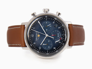 Bauhaus Solar Chronograph Quartz Watch, Blue, 41 mm, Day, 2086-3