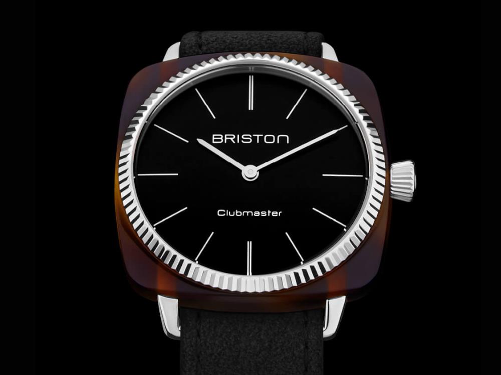 Briston Clubmaster Elegant Quartz Watch, Black, 37 mm, 22937.SA.T.1.LNB