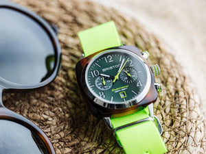 Briston Clubmaster Classic Summer Vibes British Green Quartz Watch, 40 mm