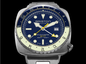 Briston Clubmaster Diver Pro GMT Automatic Watch, Steel, LE 24844.S.GP.15.SB