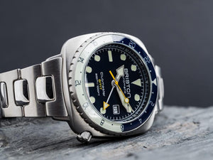 Briston Clubmaster Diver Pro GMT Automatic Watch, Steel, LE 24844.S.GP.15.SB