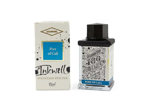 Diamine 160th Anniversary Port Of Call Ink Bottle, 75ml., Blue, Crystal