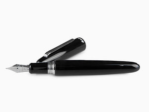 Esterbrook Estie Oversize Ebony Fountain Pen, Black, Chrome Trim, E166