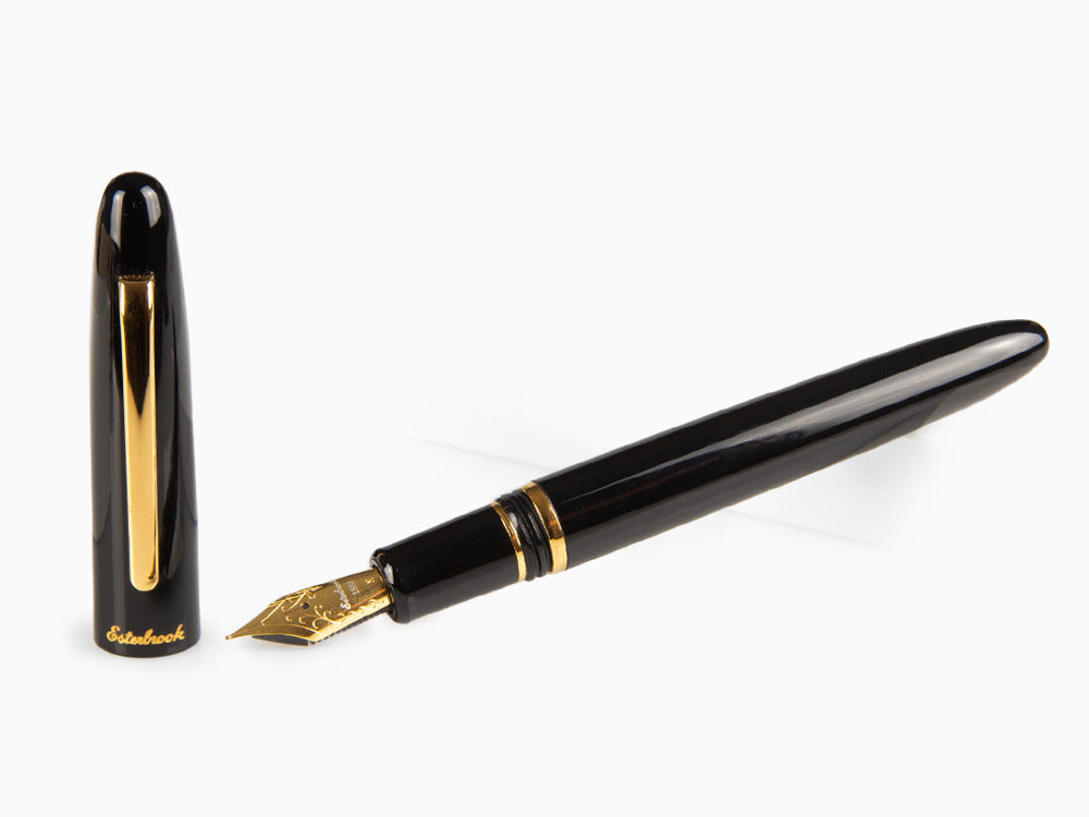 Esterbrook Estie Ebony Fountain Pen, Black Resin, Gold plated, E116