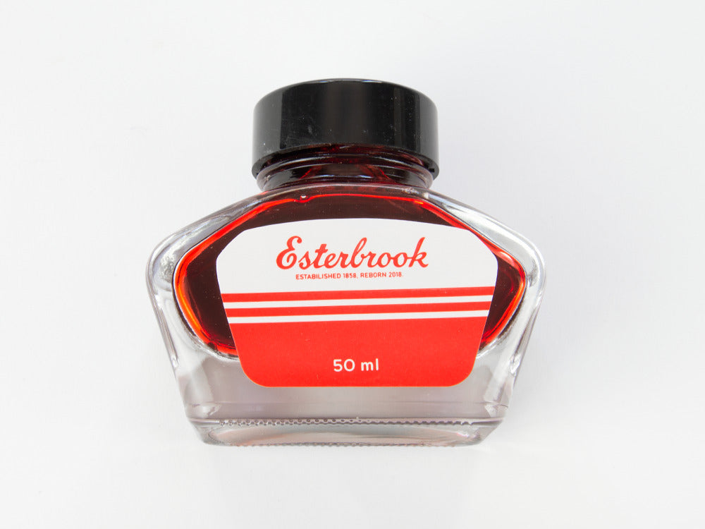 Esterbrook Ink Bottle Scarlet, Red, 50ml, Crystal, EINK-SCARLET