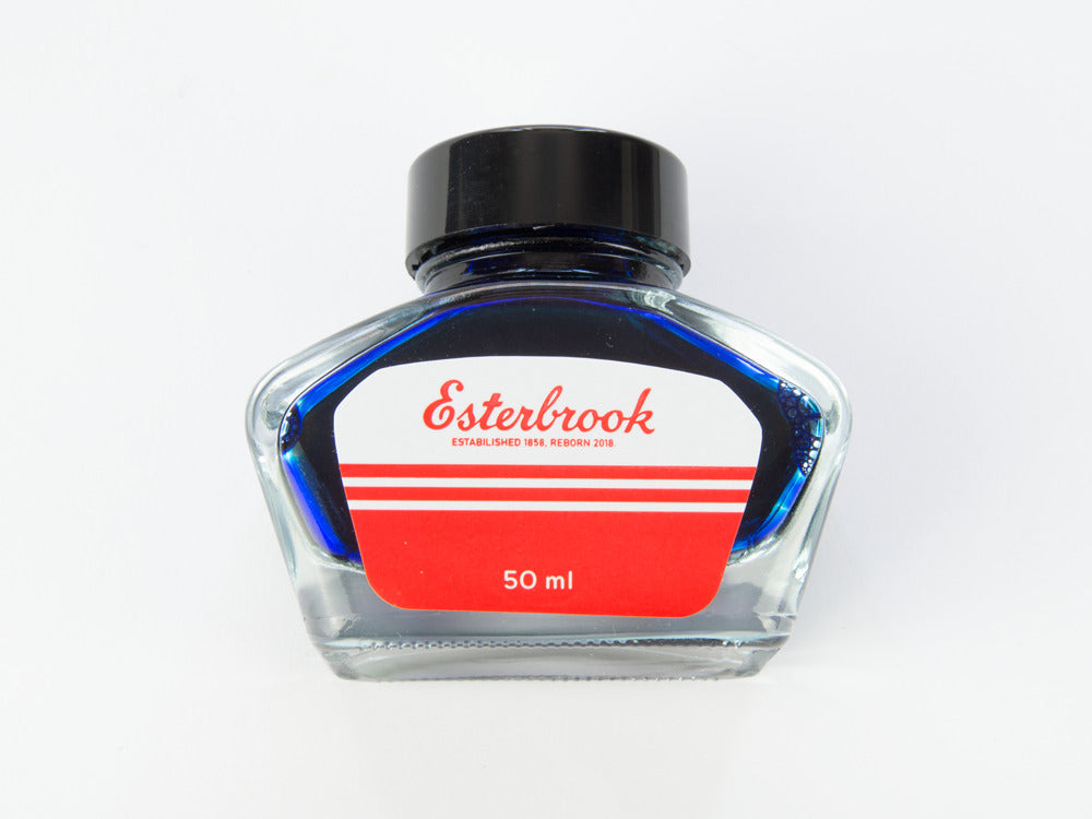 Esterbrook Ink Bottle Aqua, Blue, 50ml, Crystal, EINK-SHIMM-AQUA