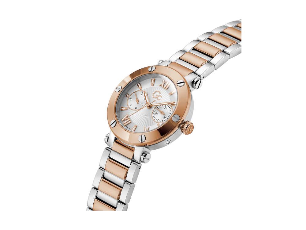 GC Watches GC Aura Quartz Watch, PVD Rose Gold, White, 36 mm, Z48002L1MF