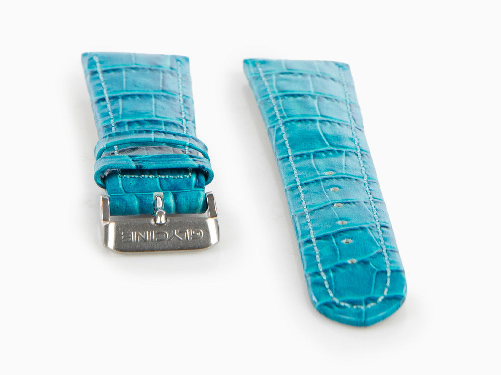 Glycine, Leather strap, 24mm, Blue, LBKTQ-24 - Iguana Sell