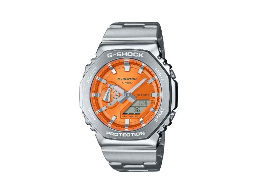 G-SHOCK Casio G-Steel Quartz Watch, Orange, 49.3mm × 44.4mm, GM-2110D-4AER