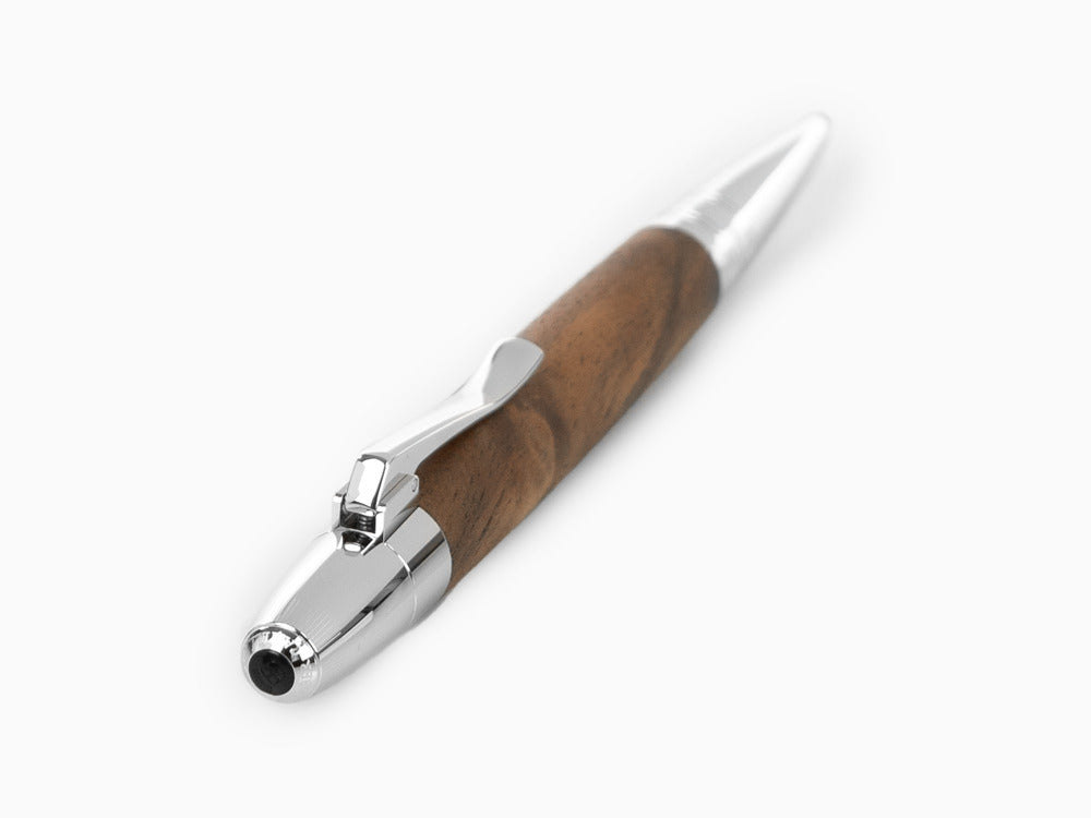 Graf von Faber-Castell Magnum Ballpoint pen, Walnut wood, Platinum