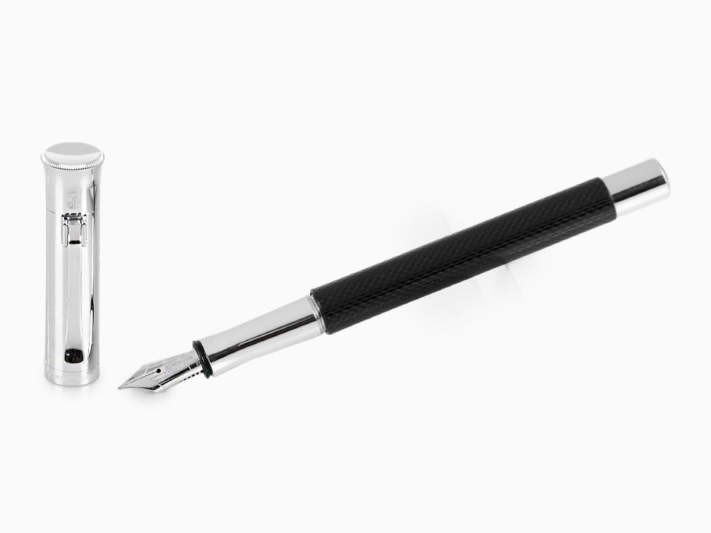 Graf von Faber-Castell Guilloche Fountain Pen, Precious resine, Black