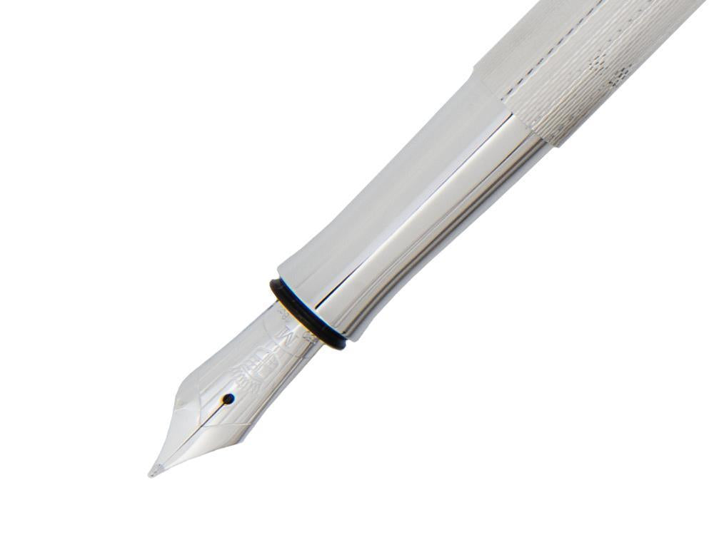 Graf von Faber-Castell Guilloche Fountain Pen, Rhodium trim, 146590