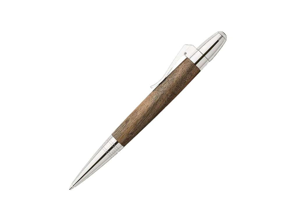 Graf von Faber-Castell Magnum Ballpoint pen, Walnut wood, Platinum trim, 146387