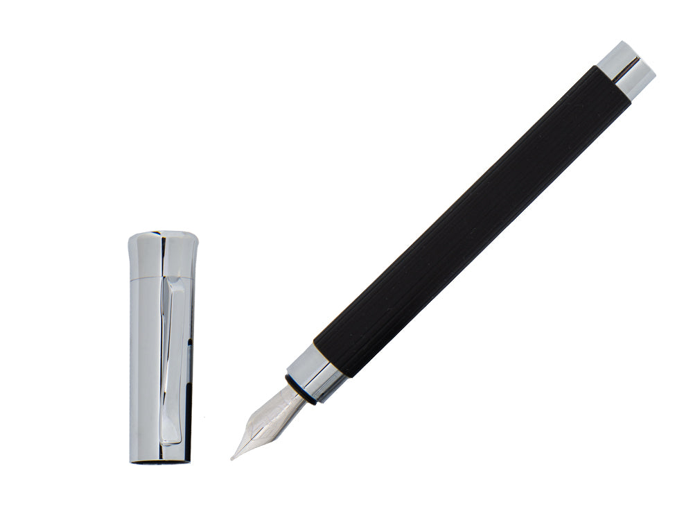 Graf von Faber-Castell Tamitio Fountain Pen, Metal, Ribbed, Black