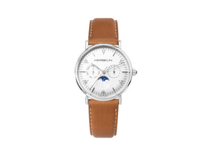 Herbelin Inspiration Moon Phase Quartz Watch, White, 38 mm, 12747AP11GD