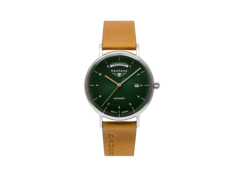 Bauhaus Automatic Watch, Green, 41 mm, Day and date, 2162-4