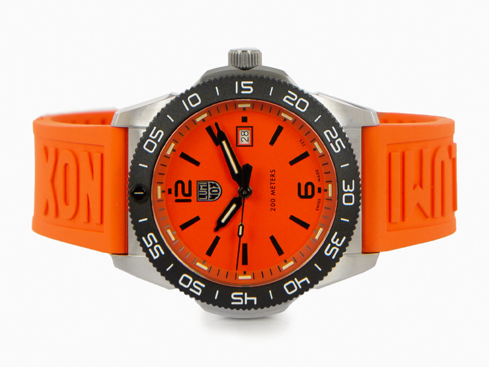 Men's 44mm Orange Sport Calendar Stitched Rubber Band Watch - Peugeot  Watches