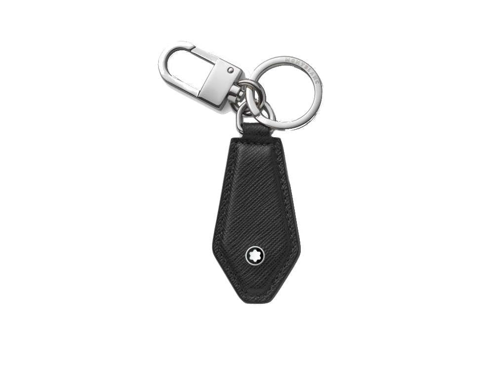 Montblanc Sartorial Diamond Shaped Key ring, Brass, Leather, Black, 130748