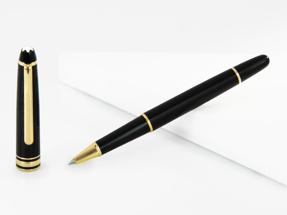 Montblanc Meisterstück Classique Rollerball pen, Gold trim, Black, 132 ...