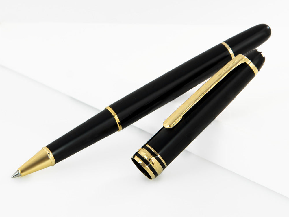 Montblanc Meisterstück Classique Rollerball pen, Gold trim, Black, 132 ...