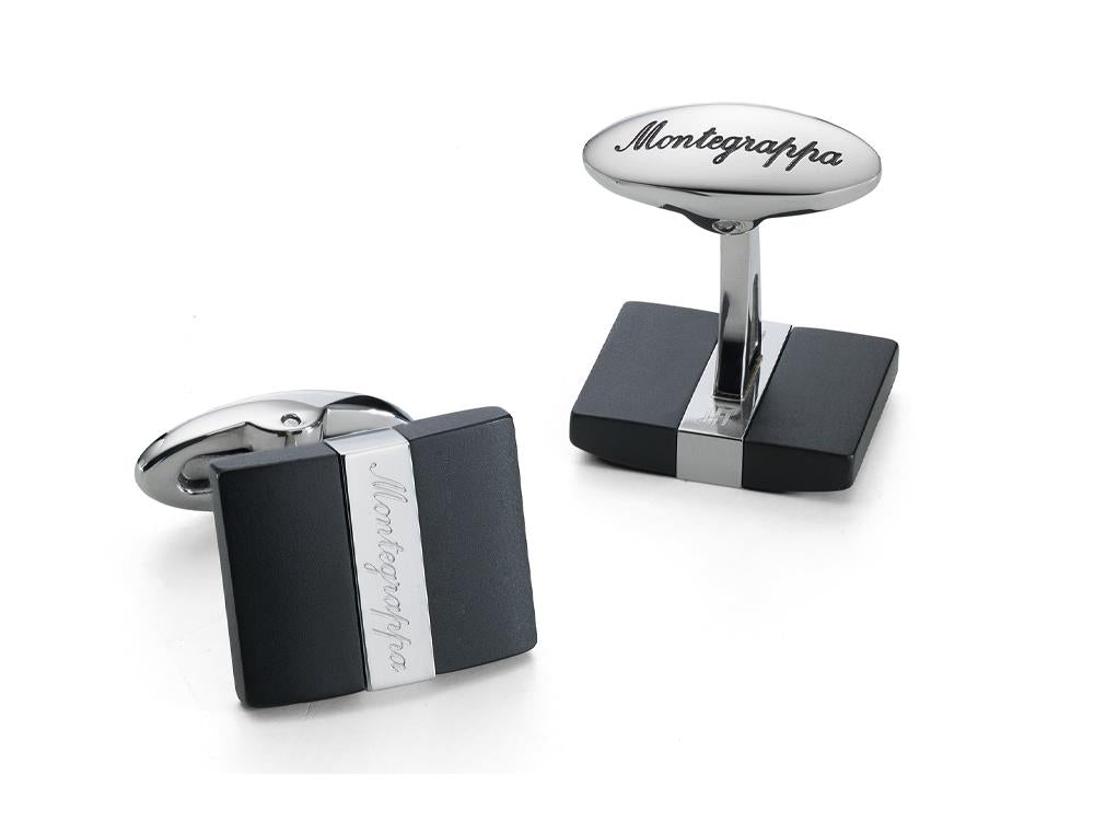 Montegrappa Rettangolo Cufflinks, Stainless steel & IP Black, IDRTCLSB