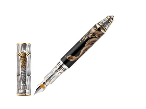 Montegrappa Kitcho Snake Fountain Pen, Silver, Limited Edition, ISKIN- -  Iguana Sell