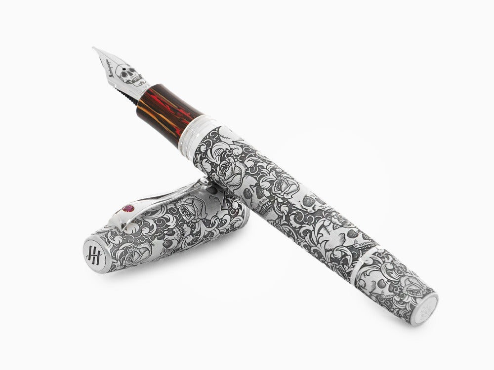 Montegrappa Skulls & Roses Fountain Pen, Limited Edition, ISSKN-SE