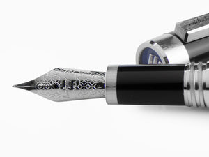 Montegrappa Zero Fountain Pen, Black Resin, Palladium IP, ISZEI-IP