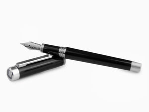 Montegrappa Zero Fountain Pen, Black Resin, Palladium IP, ISZEI-IP