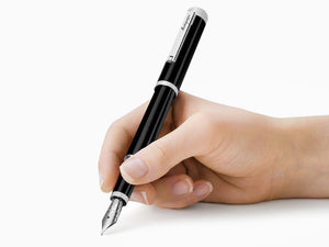 Montegrappa Zero Fountain Pen, Black Resin, Palladium IP, ISZEI-IP