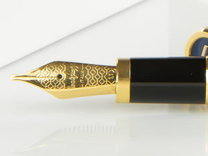 Montegrappa Zero Fountain Pen, Black Resin, Yellow gold trims, ISZEI-IY