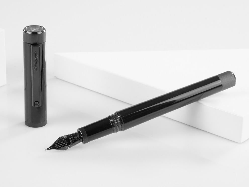 Montegrappa Zero Fountain Pen, Black Resin, Flex, ISZEI-XC