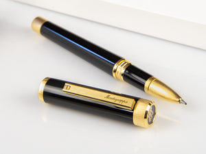 Montegrappa Zero Rollerball pen, Black Resin, Yellow gold trims, ISZETRBY