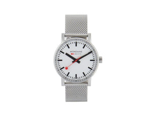 Mondaine SBB Evo2 Quartz Watch, White, Mesh Strap, MSE.35110.SM