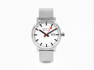 Mondaine SBB Evo2 Big Quartz Watch, White, 40 mm, Day, MSE.40210.SM