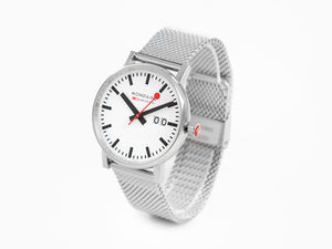 Mondaine SBB Evo2 Big Quartz Watch, White, 40 mm, Day, MSE.40210.SM