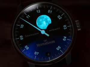 Meistersinger Stratoscope Automatic Watch, SW 220-1, 43 mm, Blue, ST982-SVSL02