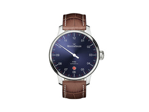 Meistersinger N3 - 40 mm Automatic Watch, Blue, 40mm, brown, Day, DM908-SG02W