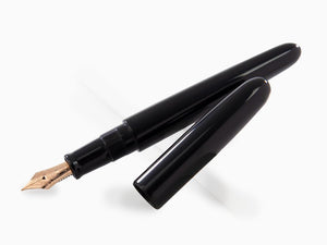 Nakaya Cigar Kuro-Roiro Fountain Pen Portable, Ebonite, 14k Gold