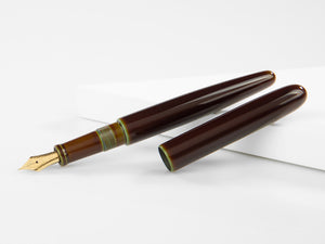 Nakaya Cigar Long Heki-Tamenuri Fountain Pen, Ebonite, Urushi lacquer