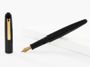 Nakaya Writer Kuro-Roiro Black Fountain Pen, Long, Ebonite