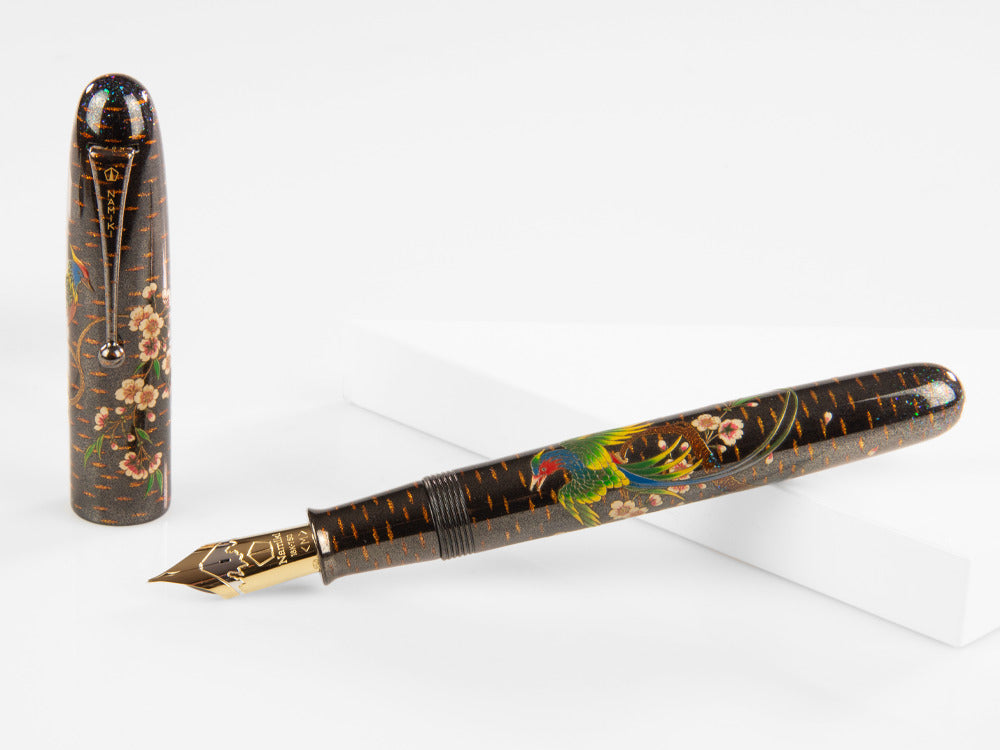 Namiki Emperor Rakucho Birds and Cherry Blossom Fountain Pen, Maki-e