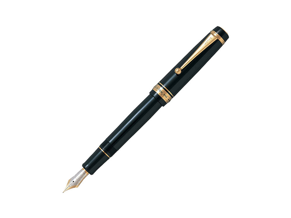 Pilot Custom 845 Fountain Pen, Ebonite, Gold trim, Black, NC845N