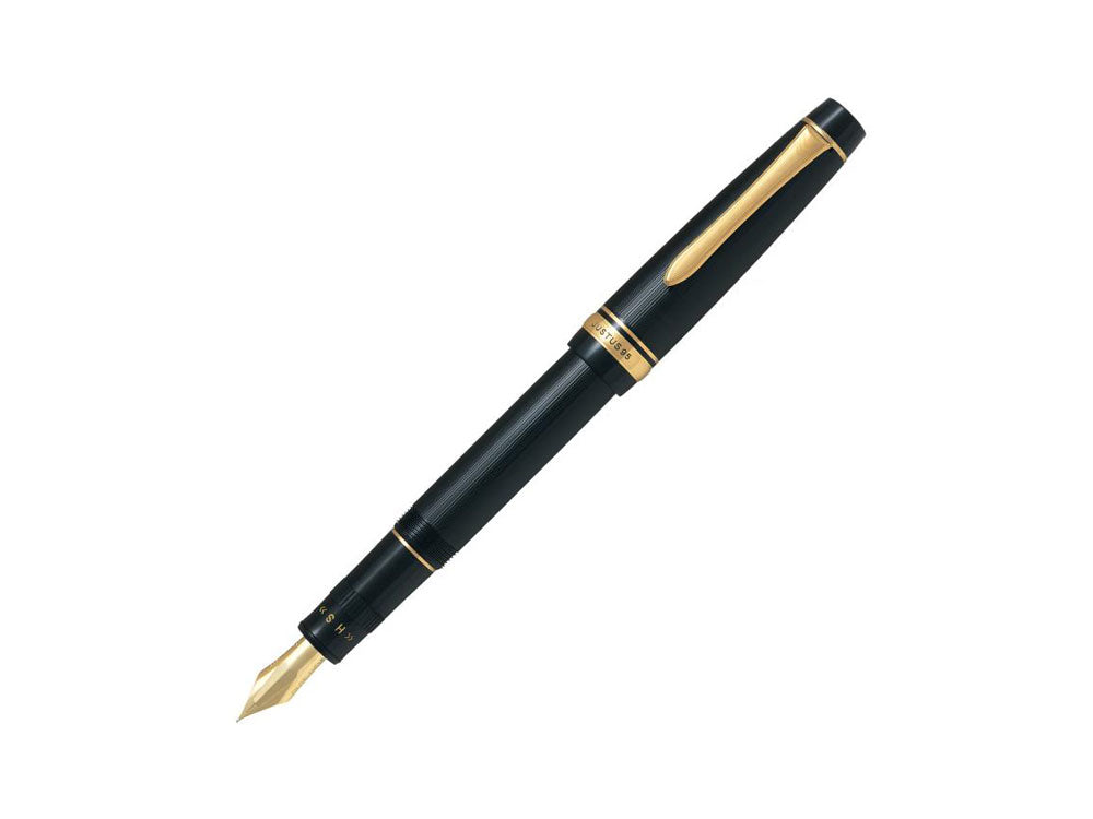 Pilot Justus 95 Fountain Pen, Resin, Gold plated, Black, FJ-3MR-NB-NT