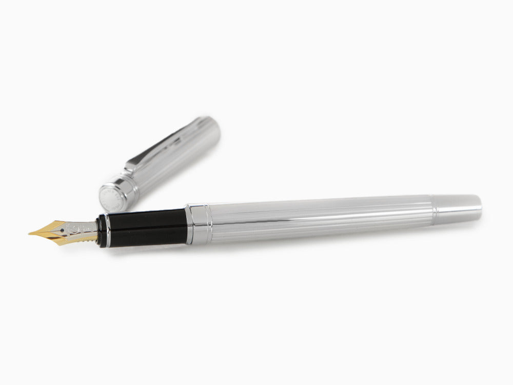 Pilot Grance Stripe Fountain Pen, Rhodium trim, Silver, FGNZ-35SS-GS