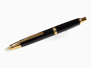 Pilot Capless Fountain Pen, Black, Gold, FK-1500-AU-BLACK