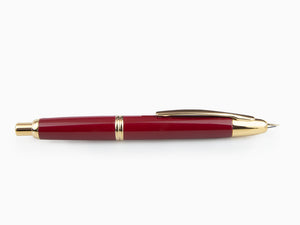 Pilot Retractable Fountain Pen, Gold, Red, "Capless"